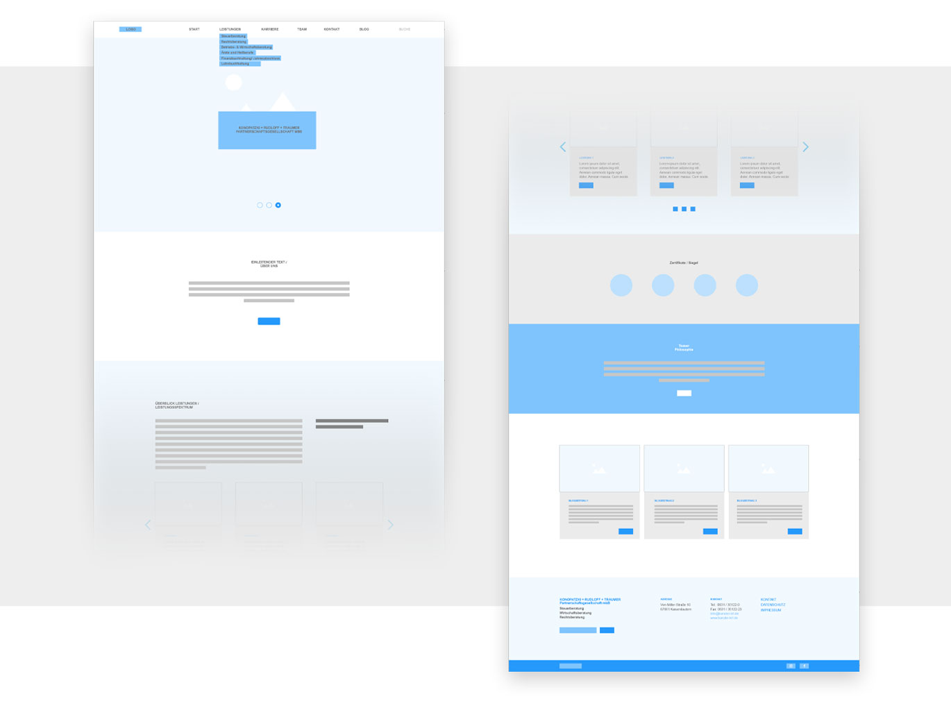 KRT webseite wireframe