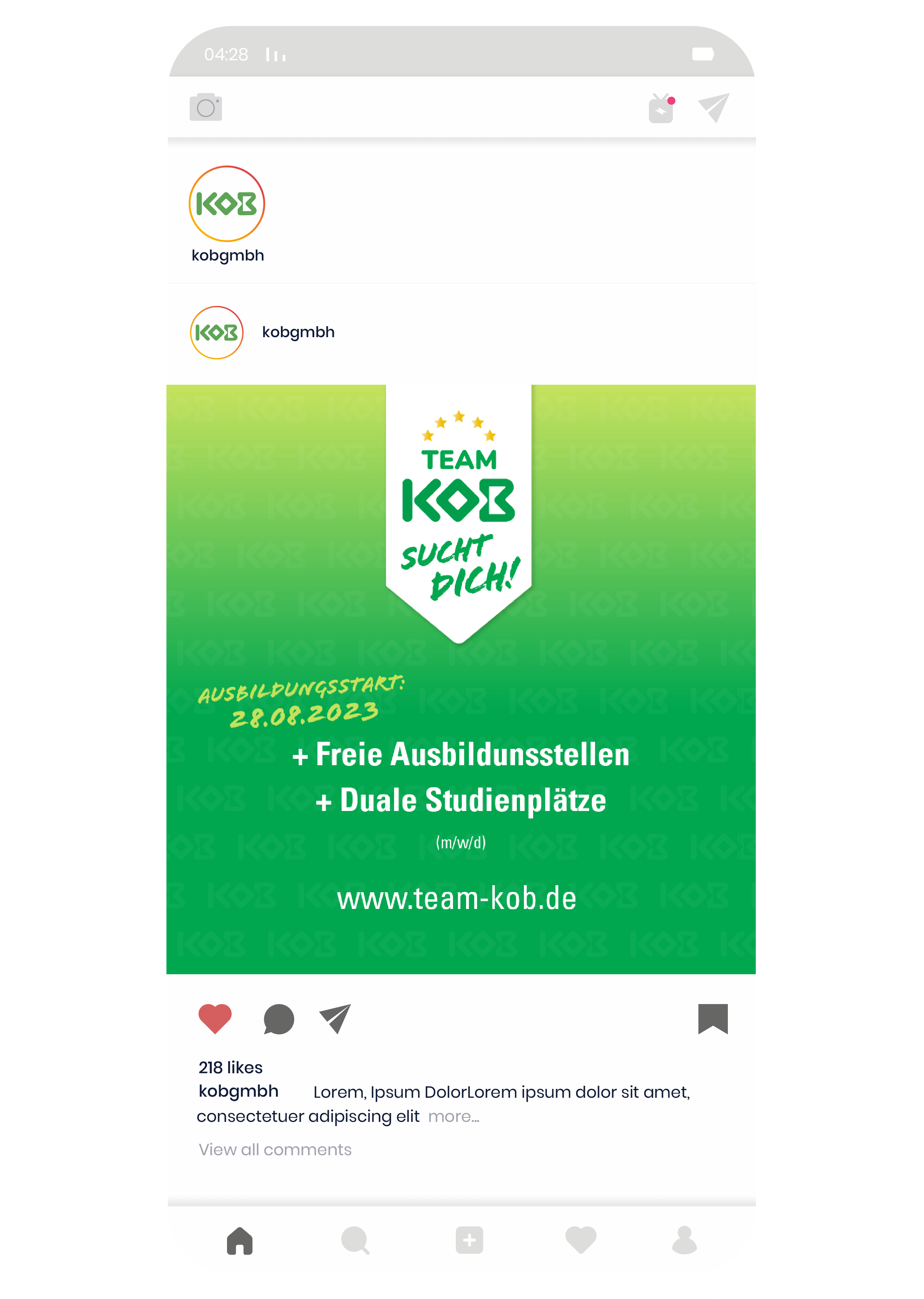 kob instagram stellen